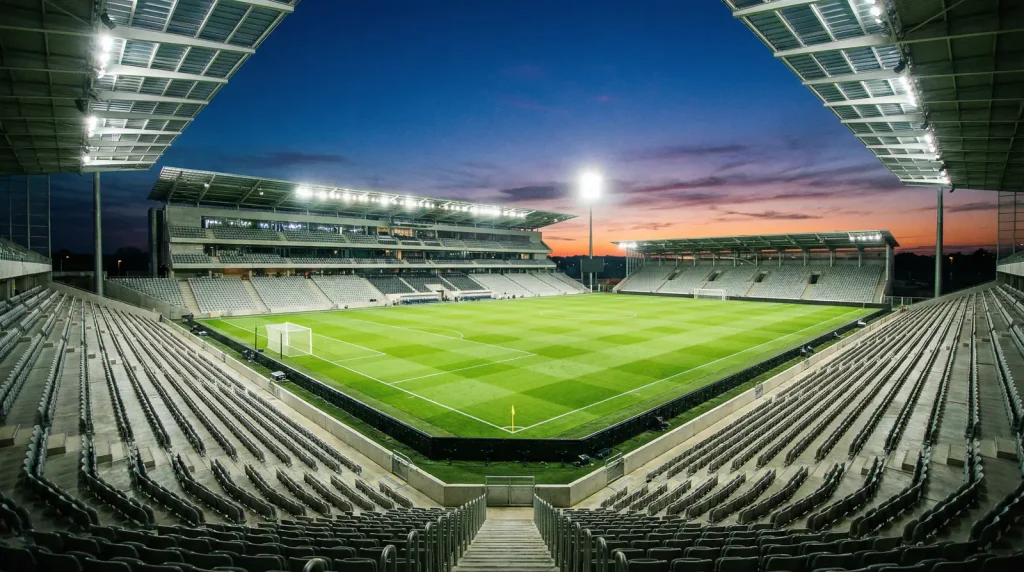 Taktiske spillstrategier for tipping på VM 2026 med fotballstadion i bakgrunnen